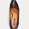 Mustat naisten Ralph Lauren Ainsley Calfskin -korkokengät