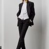 Mustat naisten Ralph Lauren Alaina Jacquard-smokkihousut Mustat naisten Ralph Lauren Alaina Jacquard-smokkihousut
