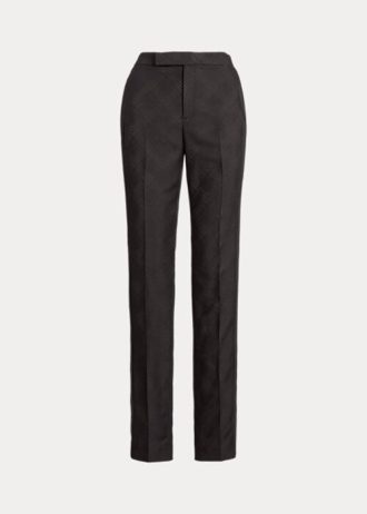 Mustat naisten Ralph Lauren Alaina Jacquard-smokkihousut Mustat naisten Ralph Lauren Alaina Jacquard-smokkihousut