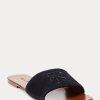 Mustat naisten Ralph Lauren Andela Calf-Suede sandaalit Mustat naisten Ralph Lauren Andela Calf-Suede sandaalit