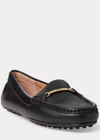 Mustat naisten Ralph Lauren Briony -nahkaiset kuljettajaloaferit Mustat naisten Ralph Lauren Briony -nahkaiset kuljettajaloaferit