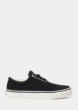 Mustat naisten Ralph Lauren Bryn Canvas -lenkkarit Mustat naisten Ralph Lauren Bryn Canvas -lenkkarit