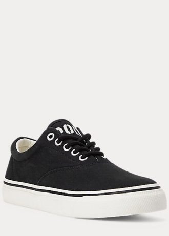 Mustat naisten Ralph Lauren Bryn Canvas -lenkkarit Mustat naisten Ralph Lauren Bryn Canvas -lenkkarit