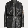 Mustat naisten Ralph Lauren Cadena Calfskin -mototakit Mustat naisten Ralph Lauren Cadena Calfskin -mototakit