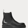 Mustat naisten Ralph Lauren Calfskin Lug Chelsea -saappaat Mustat naisten Ralph Lauren Calfskin Lug Chelsea -saappaat