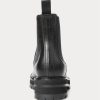 Mustat naisten Ralph Lauren Calfskin Lug Chelsea -saappaat Mustat naisten Ralph Lauren Calfskin Lug Chelsea -saappaat