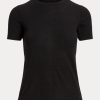 Mustat naisten Ralph Lauren Cashmere Jersey lyhythihaiset villapaidat Mustat naisten Ralph Lauren Cashmere Jersey lyhythihaiset villapaidat