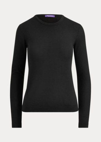 Mustat naisten Ralph Lauren Cashmere -neulepuserot Mustat naisten Ralph Lauren Cashmere -neulepuserot