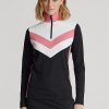 Mustat naisten Ralph Lauren Chevron-raitaiset neljäsvetoketjuiset villapaidat Mustat naisten Ralph Lauren Chevron-raitaiset neljäsvetoketjuiset villapaidat