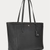 Mustat naisten Ralph Lauren Crosshatch nahkaiset suuret Clare-kangaskassit Mustat naisten Ralph Lauren Crosshatch nahkaiset suuret Clare-kangaskassit