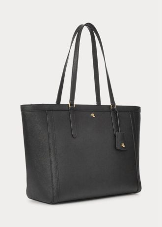 Mustat naisten Ralph Lauren Crosshatch nahkaiset suuret Clare-kangaskassit