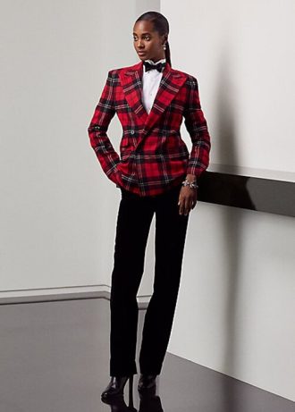 Mustat naisten Ralph Lauren Declynn samettihousut