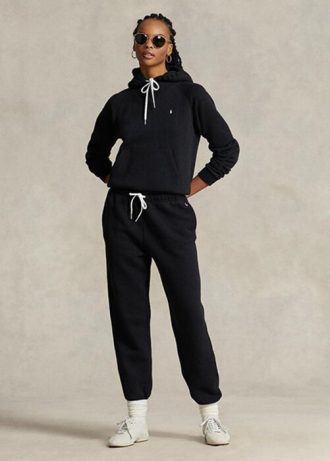 Mustat naisten Ralph Lauren Fleece Athletics -housut Mustat naisten Ralph Lauren Fleece Athletics -housut
