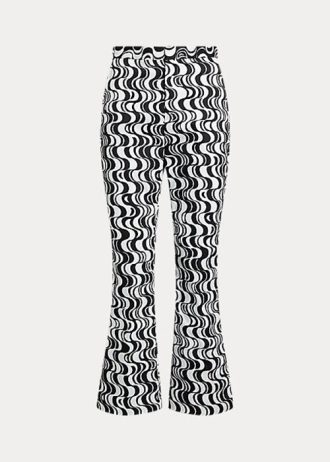 Mustat naisten Ralph Lauren Graphic-Motif Sateen Kick-Flare -housut Mustat naisten Ralph Lauren Graphic-Motif Sateen Kick-Flare -housut