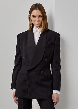 Mustat naisten Ralph Lauren Gregory Jacquard -smokkitakit Mustat naisten Ralph Lauren Gregory Jacquard -smokkitakit