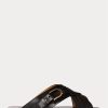 Mustat naisten Ralph Lauren Jacie Calfskin jalustosandaalit Mustat naisten Ralph Lauren Jacie Calfskin jalustosandaalit