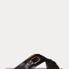 Mustat naisten Ralph Lauren Jacie Calfskin jalustosandaalit Mustat naisten Ralph Lauren Jacie Calfskin jalustosandaalit
