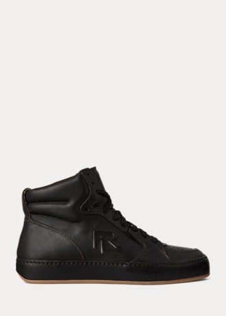 Mustat naisten Ralph Lauren Jaemyn Calfskin High-Top tennarit Mustat naisten Ralph Lauren Jaemyn Calfskin High-Top tennarit
