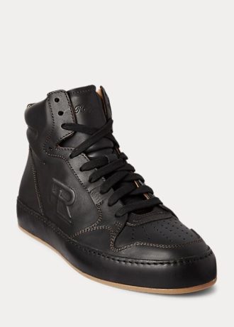 Mustat naisten Ralph Lauren Jaemyn Calfskin High-Top tennarit Mustat naisten Ralph Lauren Jaemyn Calfskin High-Top tennarit