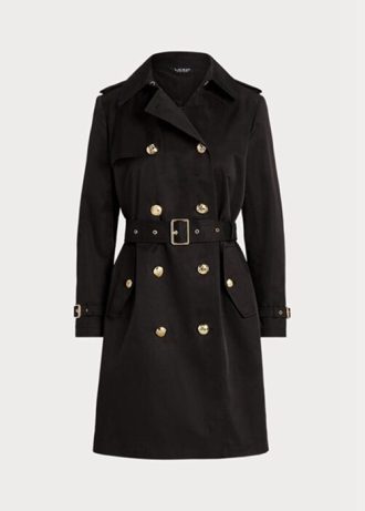 Mustat Naisten Ralph Lauren Kaksiriviset puuvillasekoitetakit Mustat Naisten Ralph Lauren Kaksiriviset puuvillasekoitetakit