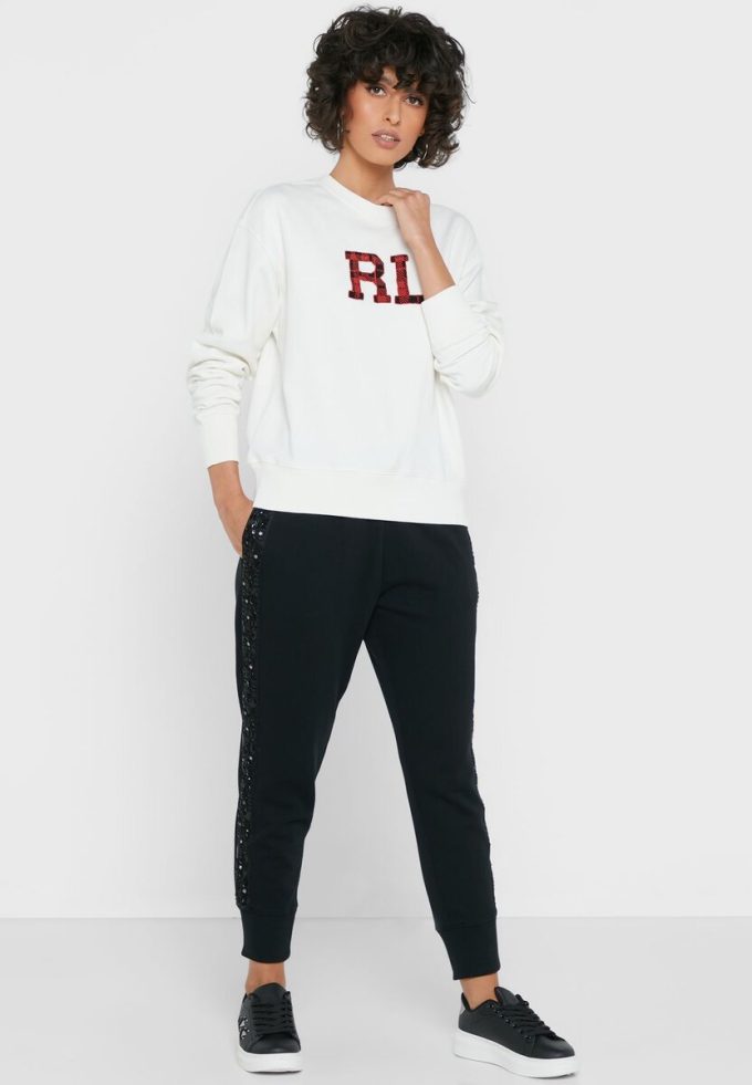 Mustat naisten Ralph Lauren korkeavyötäröiset lenkkeilyhousut