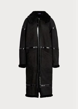 Mustat naisten Ralph Lauren Lanthe Merino Shearling -takit Mustat naisten Ralph Lauren Lanthe Merino Shearling -takit