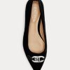 Mustat naisten Ralph Lauren Lilah Velvet -balettikengät Mustat naisten Ralph Lauren Lilah Velvet -balettikengät