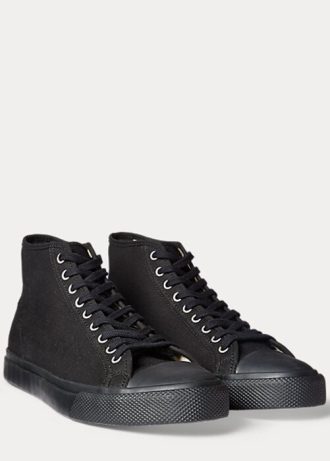 Mustat naisten Ralph Lauren Mayport Canvas -lenkkarit Mustat naisten Ralph Lauren Mayport Canvas -lenkkarit