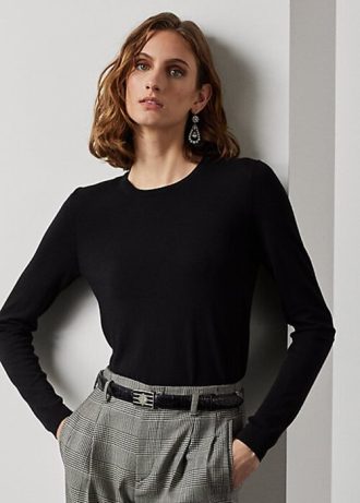 Mustat naisten Ralph Lauren merinovillaiset neulepuserot Mustat naisten Ralph Lauren merinovillaiset neulepuserot