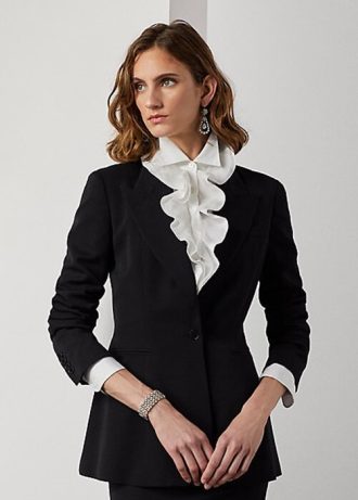 Mustat naisten Ralph Lauren Meritta -villaiset Barathea-takit