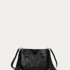 Mustat naisten Ralph Lauren nahkaiset keskikokoiset Elaina Crossbody laukut Mustat naisten Ralph Lauren nahkaiset keskikokoiset Elaina Crossbody laukut