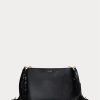Mustat naisten Ralph Lauren nahkaiset keskikokoiset Elaina Crossbody laukut Mustat naisten Ralph Lauren nahkaiset keskikokoiset Elaina Crossbody laukut