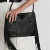 Mustat naisten Ralph Lauren nahkaiset keskikokoiset Elaina Crossbody laukut Mustat naisten Ralph Lauren nahkaiset keskikokoiset Elaina Crossbody laukut