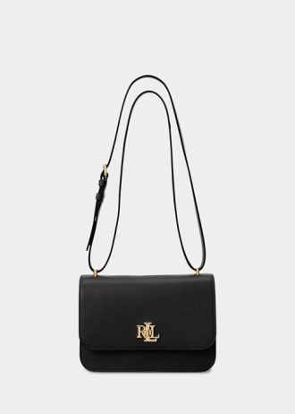 Mustat naisten Ralph Lauren nahkaiset keskikokoiset olkalaukut