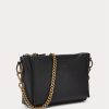 Mustat naisten Ralph Lauren nahkaiset mini Sloane Crossbody laukut Mustat naisten Ralph Lauren nahkaiset mini Sloane Crossbody laukut