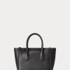 Mustat naisten Ralph Lauren -nahkaiset mini Sloane -laukut Mustat naisten Ralph Lauren -nahkaiset mini Sloane -laukut