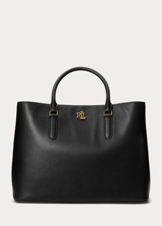 Mustat naisten Ralph Lauren nahkaiset suuret Marcy-laukut