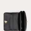 Mustat naisten Ralph Lauren Nappan nahkaiset keskikokoiset olkalaukut Mustat naisten Ralph Lauren Nappan nahkaiset keskikokoiset olkalaukut