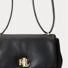 Mustat naisten Ralph Lauren Nappan nahkaiset keskikokoiset olkalaukut Mustat naisten Ralph Lauren Nappan nahkaiset keskikokoiset olkalaukut