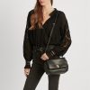 Mustat naisten Ralph Lauren Nappan nahkaiset keskikokoiset olkalaukut Mustat naisten Ralph Lauren Nappan nahkaiset keskikokoiset olkalaukut