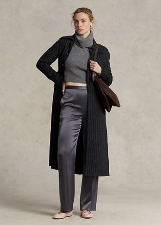 Mustat naisten Ralph Lauren Pinstripe kaksipuoliset takit