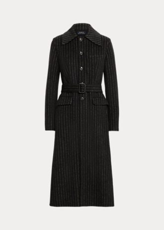 Mustat naisten Ralph Lauren Pinstripe kaksipuoliset takit