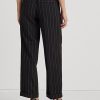 Mustat naisten Ralph Lauren Pinstripe-villaiset kreppihousut Mustat naisten Ralph Lauren Pinstripe-villaiset kreppihousut