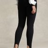 Mustat naisten Ralph Lauren Pintucked Stirrup Stretch Ponte -leggingsit Mustat naisten Ralph Lauren Pintucked Stirrup Stretch Ponte -leggingsit