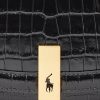 Mustat naisten Ralph Lauren Polo ID Croc-kohokuvioidut satulalaukut