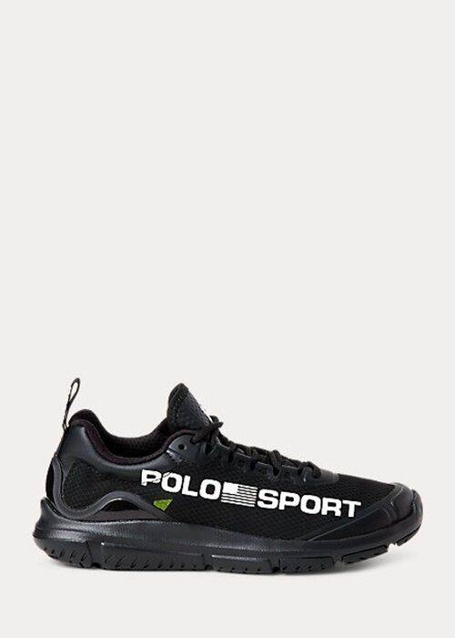 Mustat naisten Ralph Lauren Polo Sport Tech Racer -lenkkarit Mustat naisten Ralph Lauren Polo Sport Tech Racer -lenkkarit