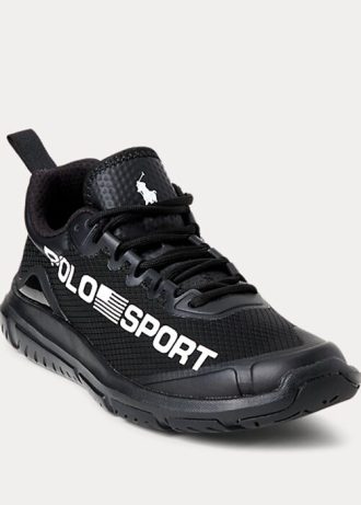 Mustat naisten Ralph Lauren Polo Sport Tech Racer -lenkkarit Mustat naisten Ralph Lauren Polo Sport Tech Racer -lenkkarit