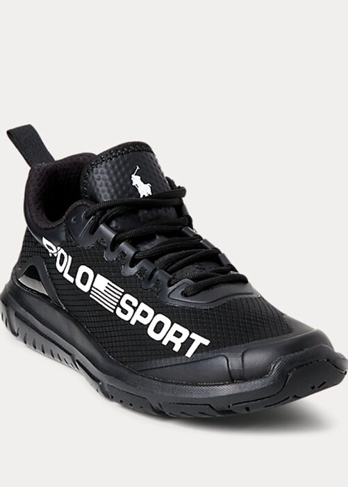 Mustat naisten Ralph Lauren Polo Sport Tech Racer -lenkkarit Mustat naisten Ralph Lauren Polo Sport Tech Racer -lenkkarit