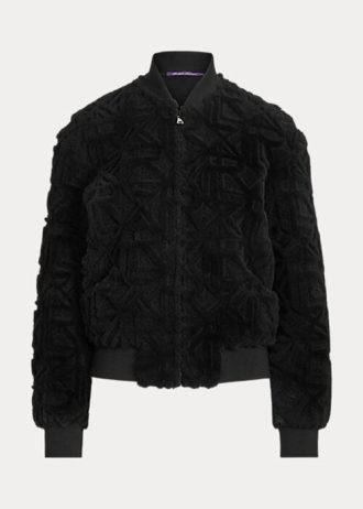 Mustat naisten Ralph Lauren Raygan Shearling Bomber -takit