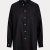 Mustat naisten Ralph Lauren Relaxed Fit pellavapaidat Mustat naisten Ralph Lauren Relaxed Fit pellavapaidat